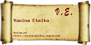 Vasina Etelka névjegykártya